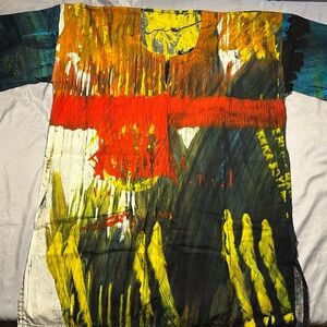 Colorful Mud Cloth Abstract short Sleeve Tunic
